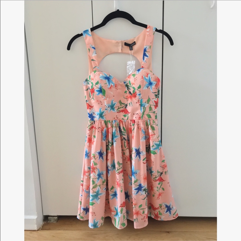 Ladakh NWT Floral Pastel Cut-Out-Back Minidress